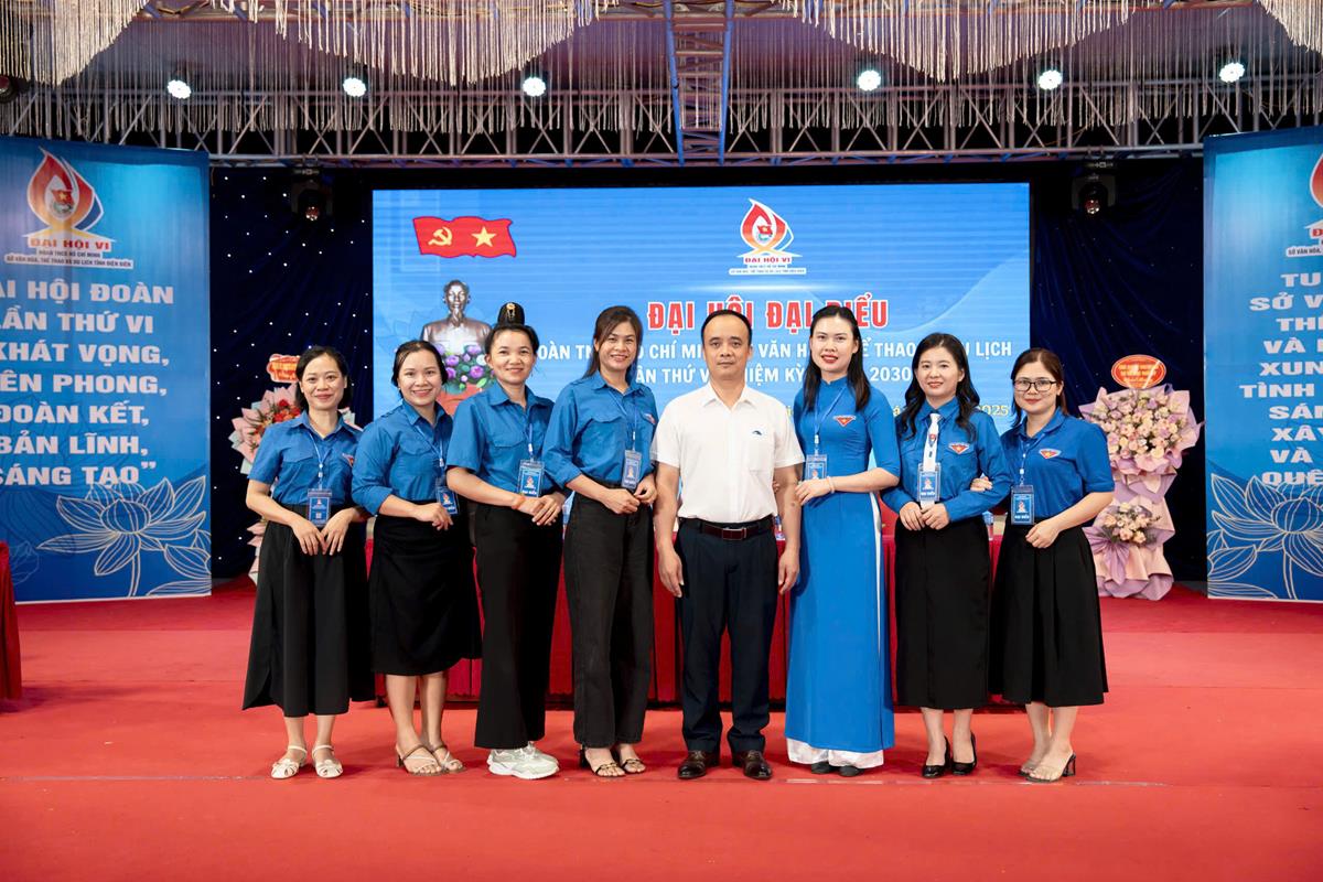 Đồng chí Trần Văn Hoàn – Chi ủy viên, Phó Giám đốc Ban Quản lý di tích chụp hình lưu niệm cùng đoàn viên dự Đại hội.